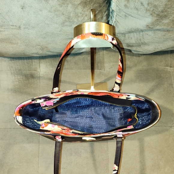 KATE SPADE NEW YORK SMALL TALLY BLURRY FLORAL LAUREL WAY BLACK TOTE - Picture 7 of 16